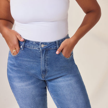 Straight Jeans - Mid Blue