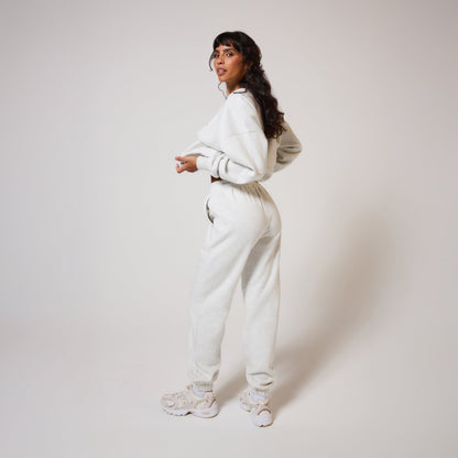 Organic Cuffed Jogger - Light Grey Marl