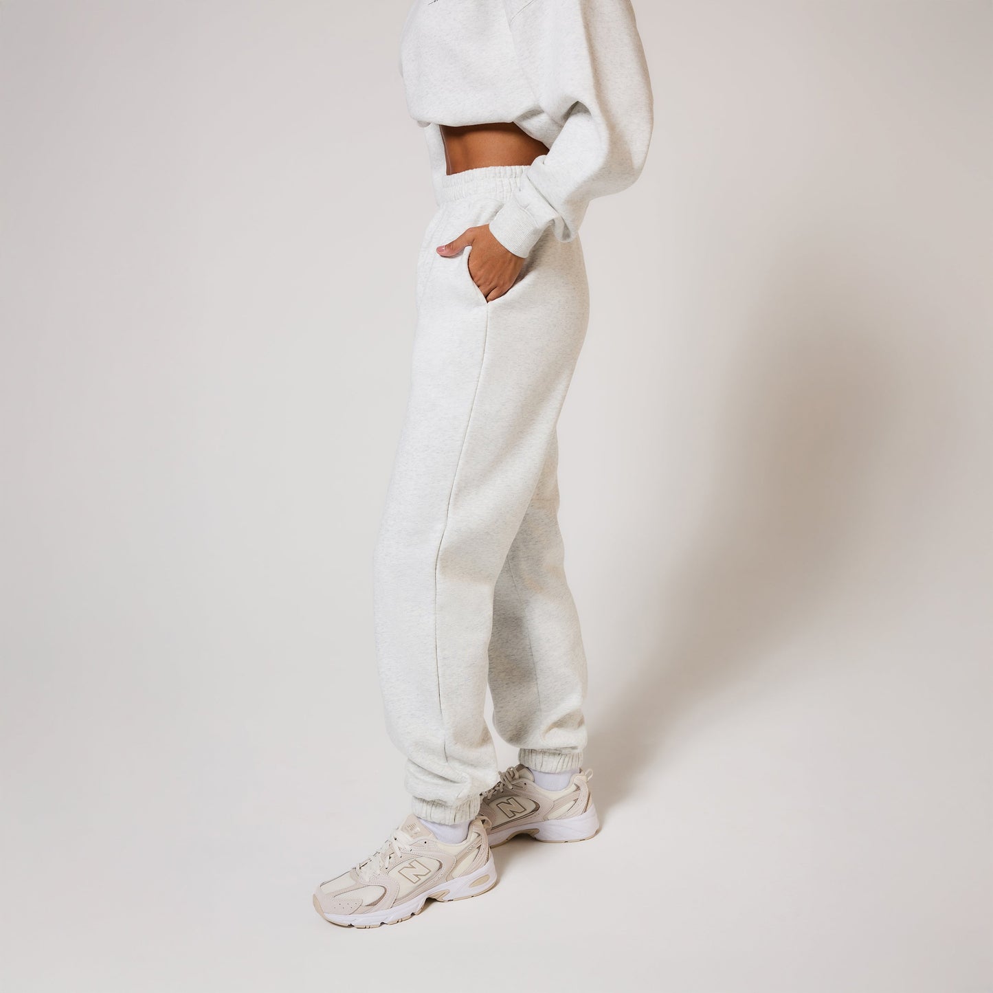 Curve Organic Cuffed Jogger - Light Grey Marl