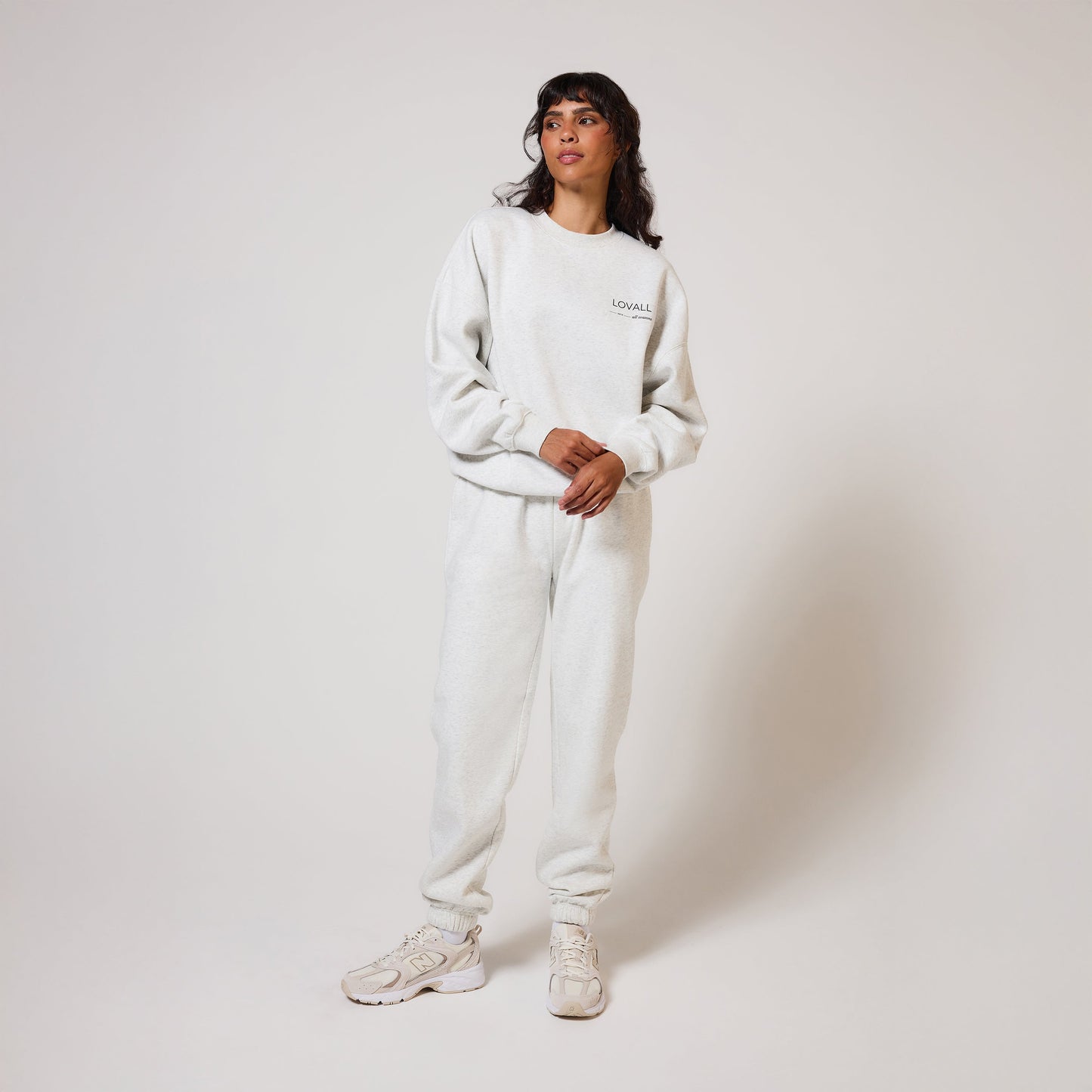 Organic Cuffed Jogger - Light Grey Marl