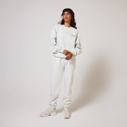 Organic Cuffed Jogger - Light Grey Marl