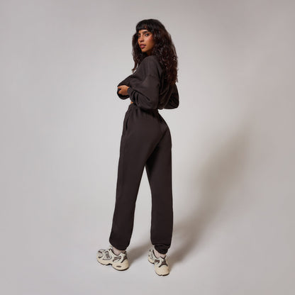 Organic Cuffed Jogger - Black Coffee
