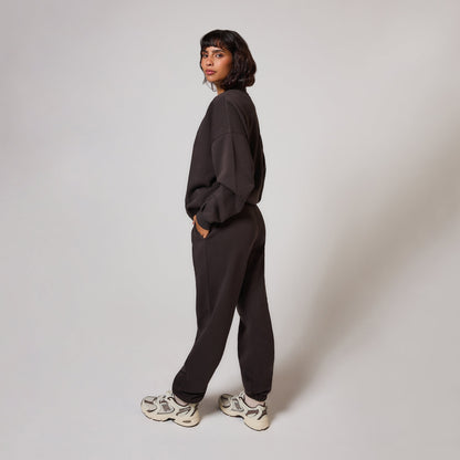 Organic Cuffed Jogger - Black Coffee