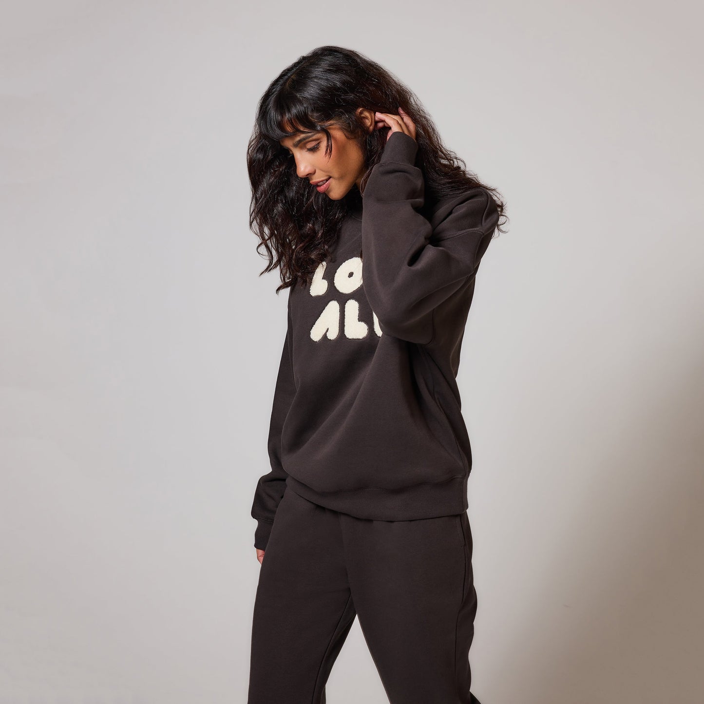 Organic Oversized Sweatshirt Style 1 - Black Coffee