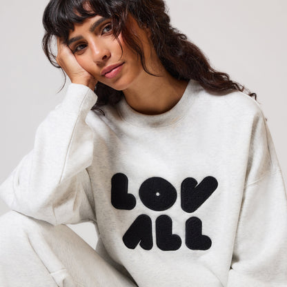 Organic Oversized Sweatshirt Style 1 - Light Grey Marl
