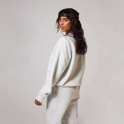 Organic Oversized Sweatshirt Style 1 - Light Grey Marl