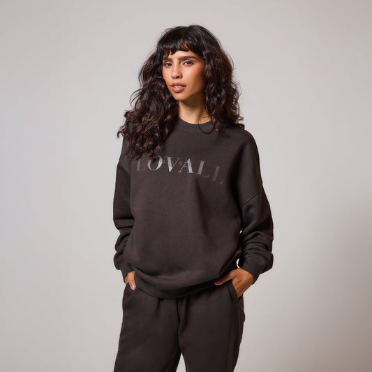Organic Oversized Sweatshirt Style 4 - Black Coffee