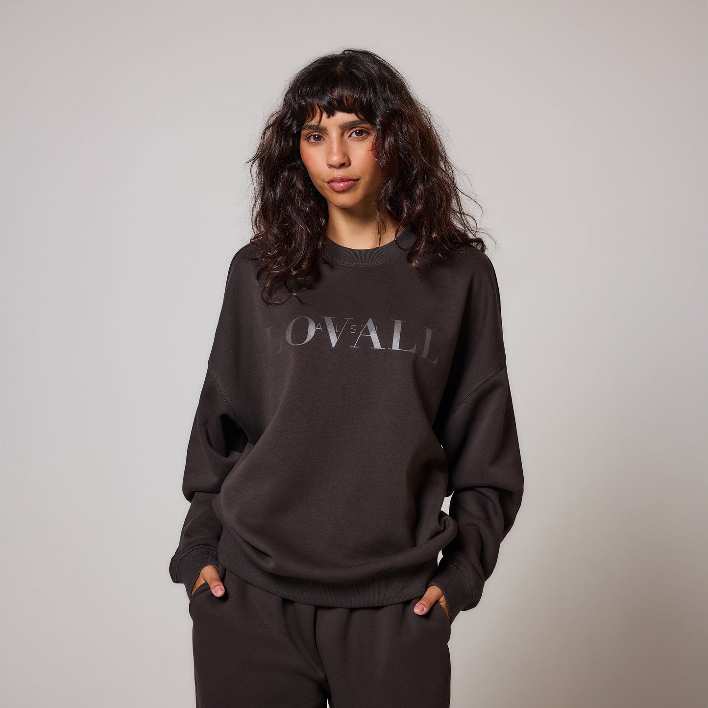 Organic Oversized Sweatshirt Style 4 - Black Coffee
