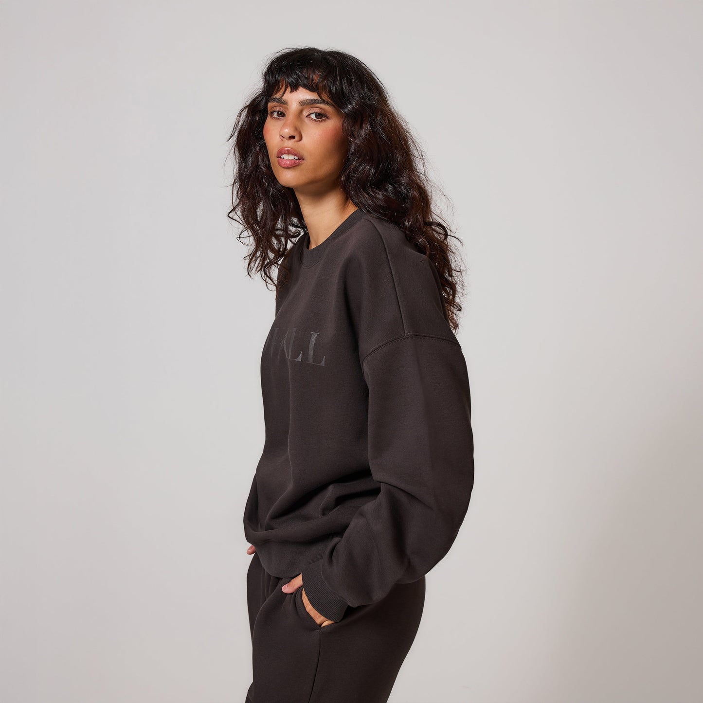 Organic Oversized Sweatshirt Style 4 - Black Coffee