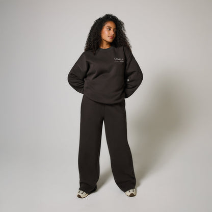 Curve Organic Wide Leg Jogger - Black Coffee