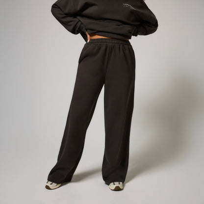 Organic Wide Leg Jogger - Black Coffee