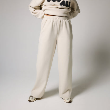 Organic Wide Leg Jogger - Ecru