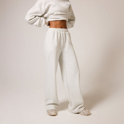 Curve Organic Wide Leg Jogger - Light Grey Marl