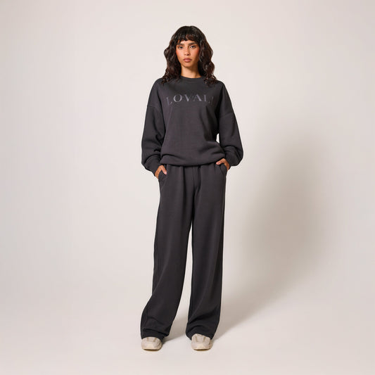 Organic Wide Leg Jogger - Shadow
