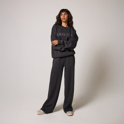 Organic Wide Leg Jogger - Shadow