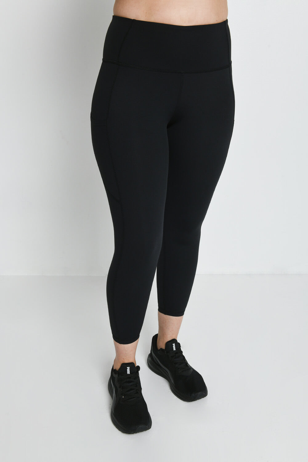 Energise 7/8 High Waisted Gym Leggings - Midnight Black