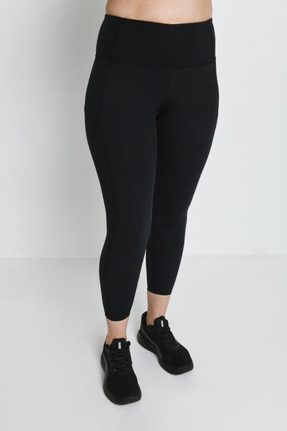 Energise 7/8 High Waisted Gym Leggings - Midnight Black