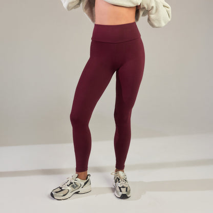 Everyday High Waisted Leggings - Burgundy