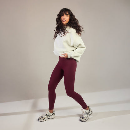 Everyday High Waisted Leggings - Burgundy