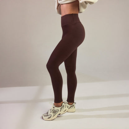Everyday High Waisted Leggings - Chocolate Brown