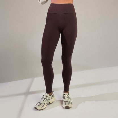 Everyday High Waisted Leggings - Chocolate Brown