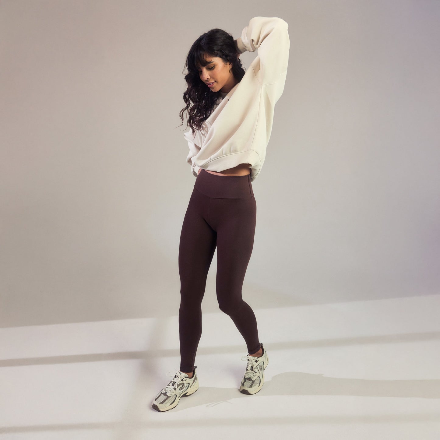 Everyday High Waisted Leggings - Chocolate Brown