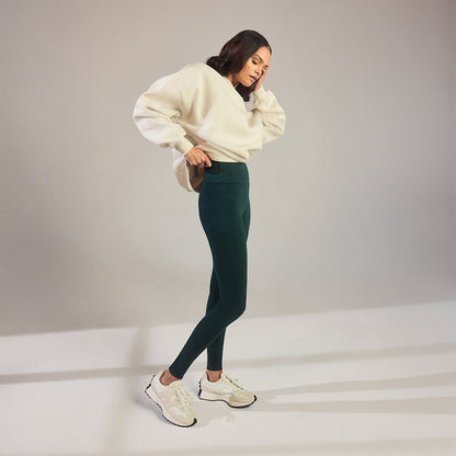 Everyday High Waisted Leggings - Forest Green
