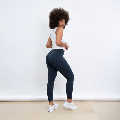 Everyday High Waisted Leggings - Infinity Blue Marl