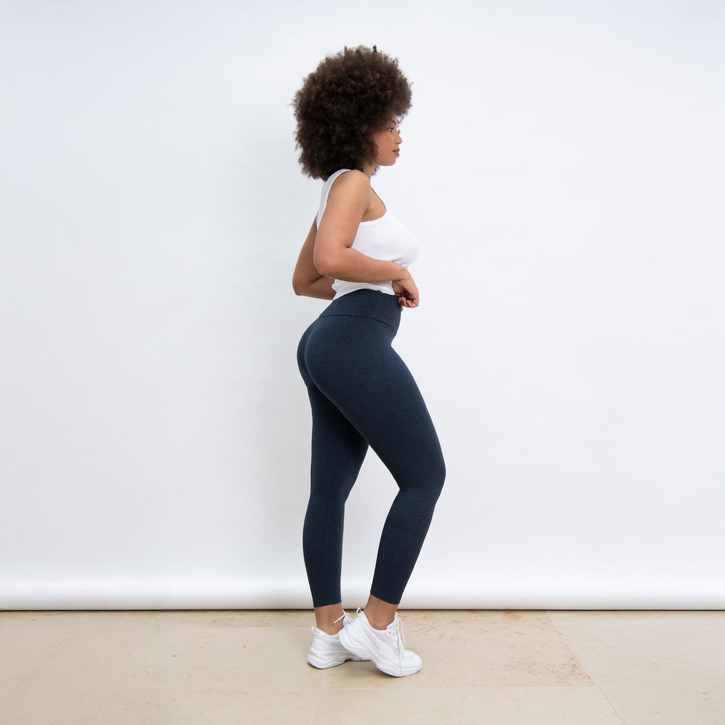 Everyday High Waisted Leggings - Infinity Blue Marl