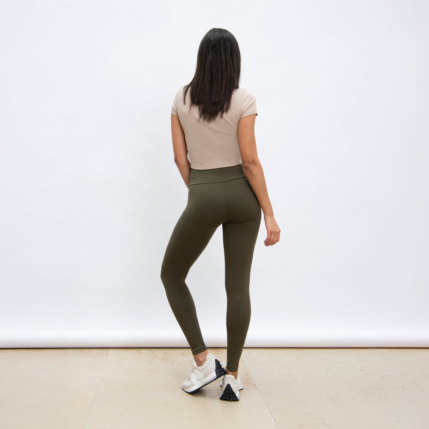 Everyday High Waisted Leggings - Khaki Green