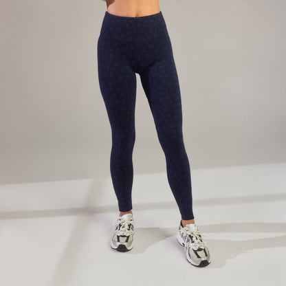 Everyday High Waisted Leggings - Navy Animal Print