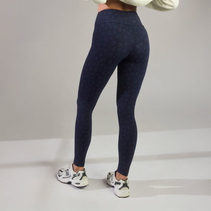 Everyday High Waisted Leggings - Navy Animal Print