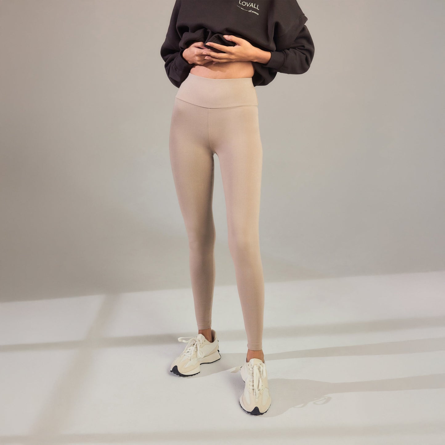 Everyday High Waisted Leggings - Oatmeal Beige