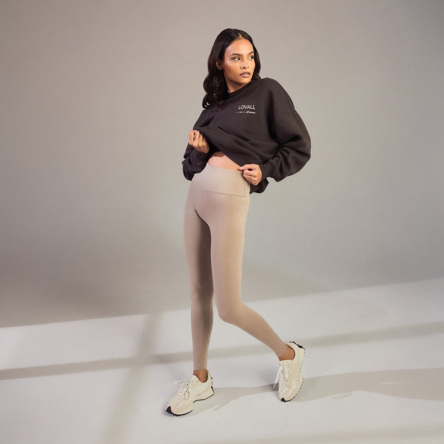 Everyday High Waisted Leggings - Oatmeal Beige
