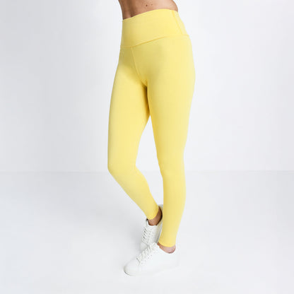 Everyday High Waisted Leggings - Pastel Yellow