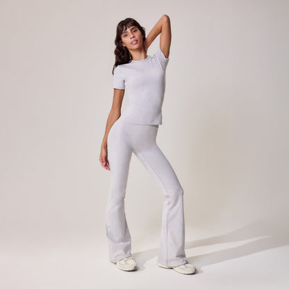 Ultimate Everyday Flare Leggings - Light Grey Marl