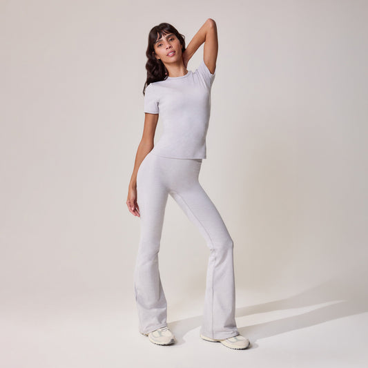 Ultimate Everyday Flare Leggings - Light Grey Marl