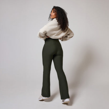 Curve Winter Flare Leggings - Deep Olive