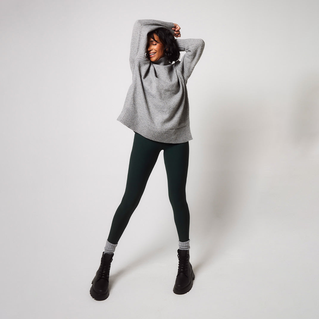 Winter Everyday High Waisted Leggings - Deep Forest