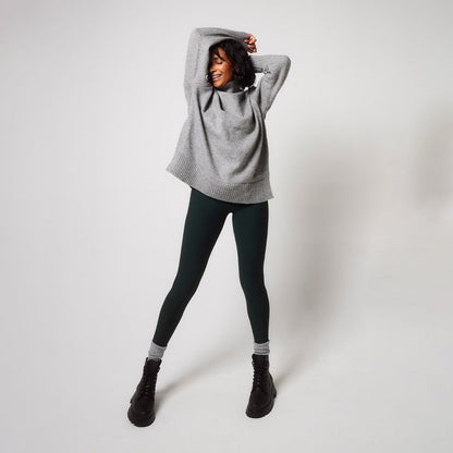 Winter Everyday High Waisted Leggings - Deep Forest