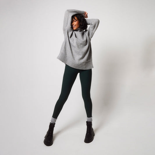 Winter Everyday High Waisted Leggings - Deep Forest