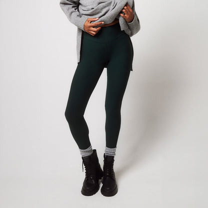 Winter Everyday High Waisted Leggings - Deep Forest