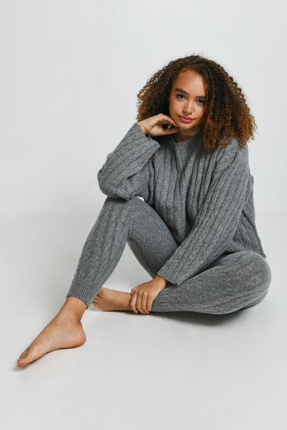 Cable Knit Jumper - Grey