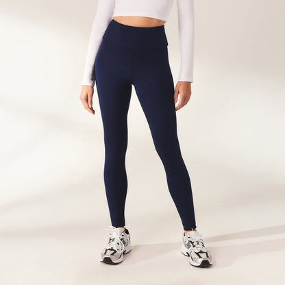 Curve Lightweight Everyday High Waisted Leggings - Navy