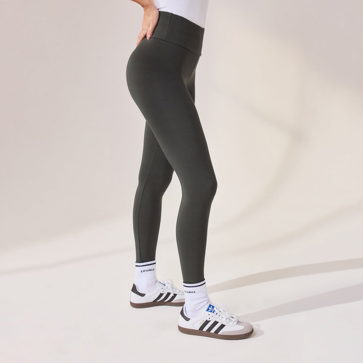 Lightweight Everyday High Waisted Leggings - Pine