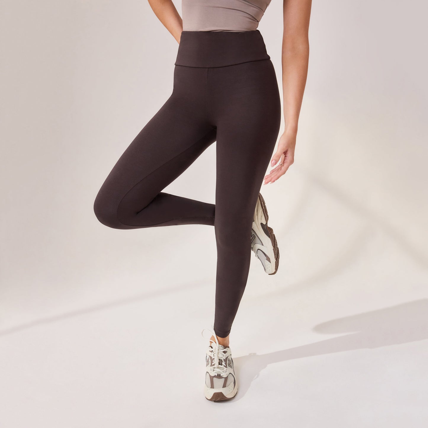 Lightweight Everyday High Waisted Leggings - Black Coffee