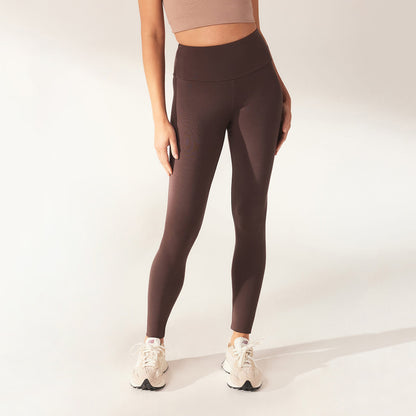 Curve Lightweight Everyday High Waisted Leggings - Espresso Brown