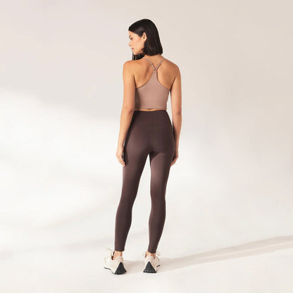 Curve Lightweight Everyday High Waisted Leggings - Espresso Brown