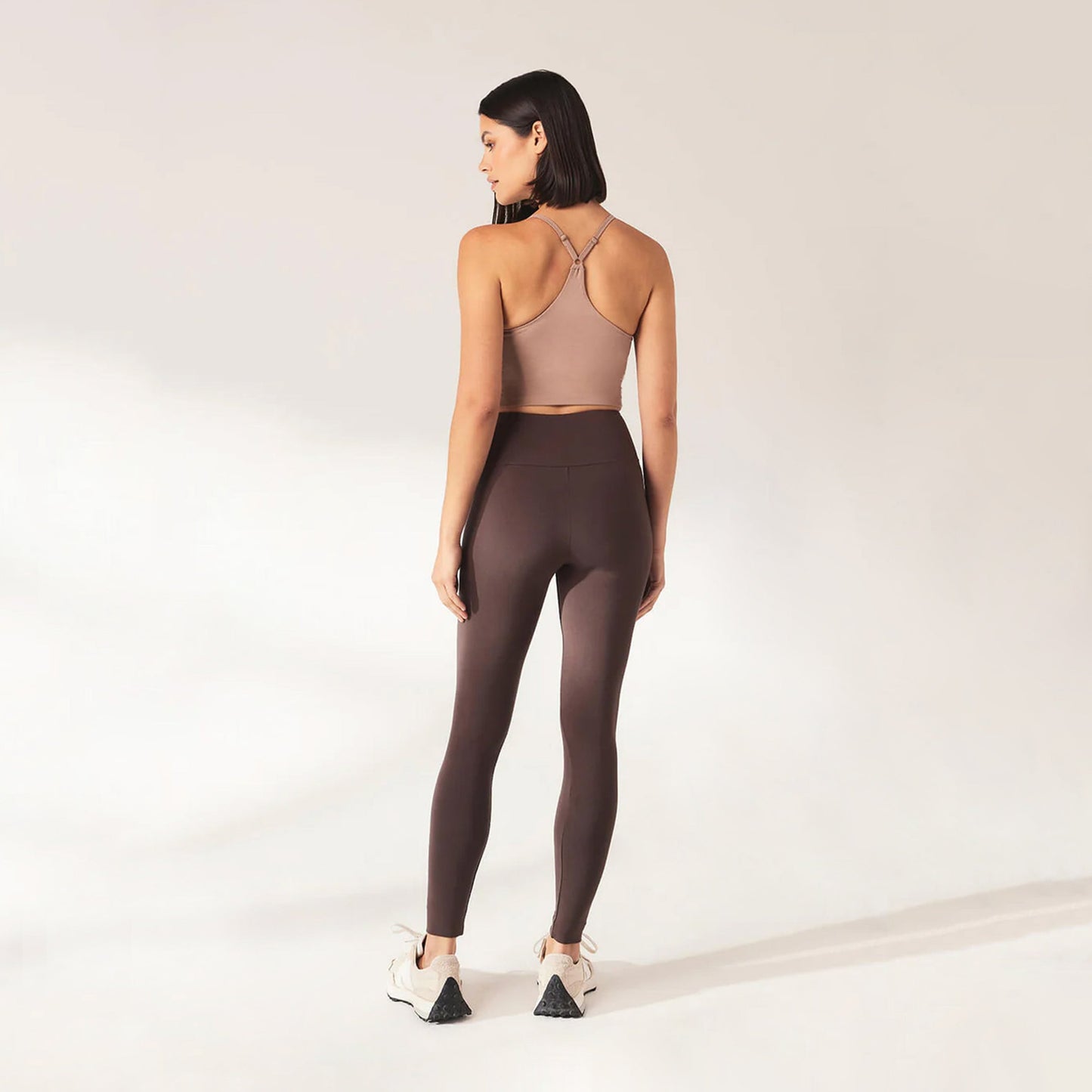 Lightweight Everyday High Waisted Leggings - Espresso Brown