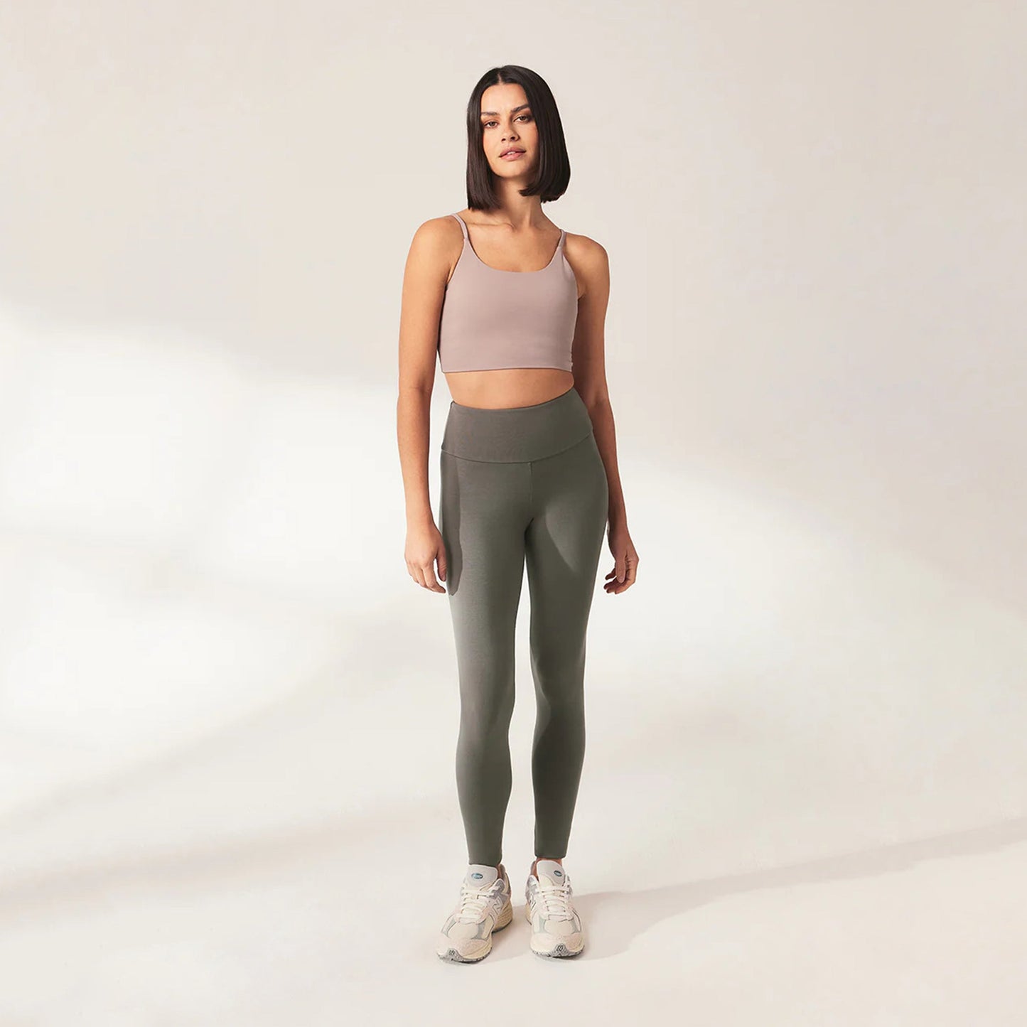 Lightweight Everyday High Waisted Leggings - Slate Green